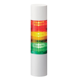[LR6-302WJBW-RYG] LED signal tower LR6 │ buzzer │ direct mount │ cable │ Ø60mm │ 24V DC │ off-white │ red/yellow/green