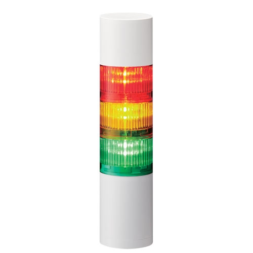 [LR6-302WJBW-RYG] Colonne lumineuse LED LR6 │ module sonore │ montage direct │ câble │ Ø60mm │ 24V DC │ blanc cassé │ rouge/jaune/vert