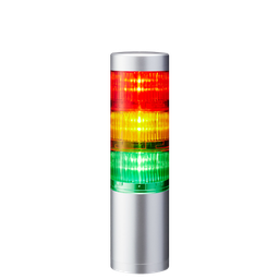 [LR6-302WJNU-RYG] LED signaaltoren LR6 │ directe montage/kabel │ Ø60mm │ 24V DC │ zilver │ rood/geel/groen