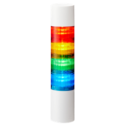 [LR6-402WJBW-RYGB] Colonne lumineuse LED LR6 │ module sonore │ montage direct │ Ø60mm │ 24V DC │ rouge/amber/vert/bleu