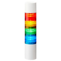 [LR6-402WJBW-RYGB] LED signaaltoren, diam. 60mm, rood/amber/groen/blauw, buzzer, direct mount