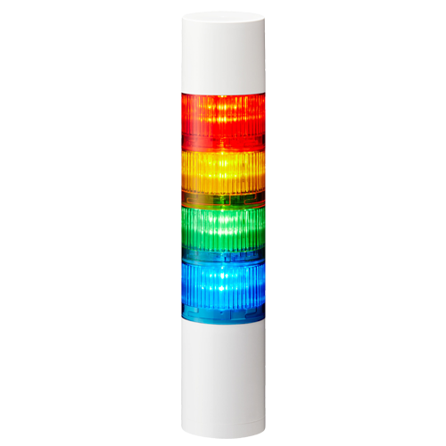 [LR6-402WJBW-RYGB] LED signal tower LR6 with buzzer, direct mount, Ø60mm, 24V DC, red/amber/green/blue