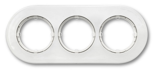 [34.803.17.2] DO installation encastrée plaque de finition 3 modules en porcelaine blanche