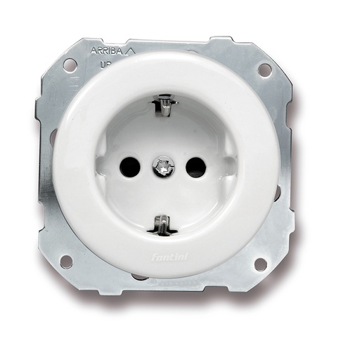 [34.212.17.2] DO installation encastrée prise de courant avec contact latéral de terre Schuko 16A/250V en porcelaine blanche