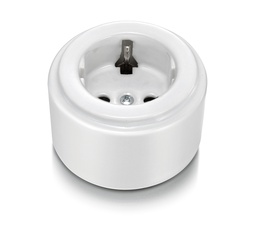[33.212.17.2] DO surface installation socket with side earth contact Schuko 16A/250V porcelain white