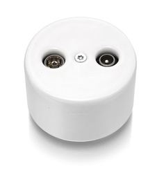 [33.711.17.2] DO installation en saillie prise TV/SAT finale en porcelaine blanche