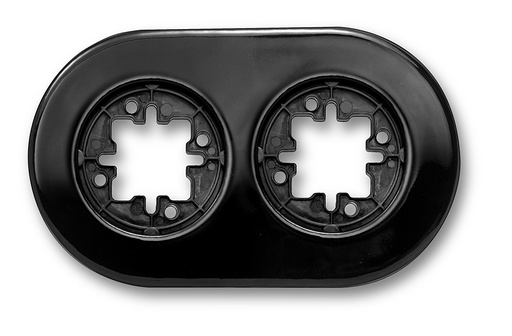 [33.802.27.2] DO installation en saillie plaque de finition 2 modules en porcelaine noire