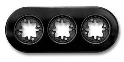 [33.803.27.2] DO installation en saillie plaque de finition 3 modules en porcelaine noire