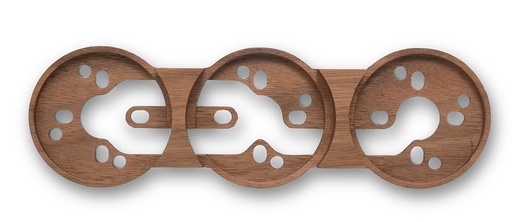 [33.813.82.2] DO installation en saillie socle 3 modules bois noyer