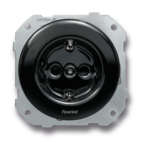 [34.212.27.2] DO installation encastrée prise de courant avec contact latéral de terre Schuko 16A/250V en porcelaine noire