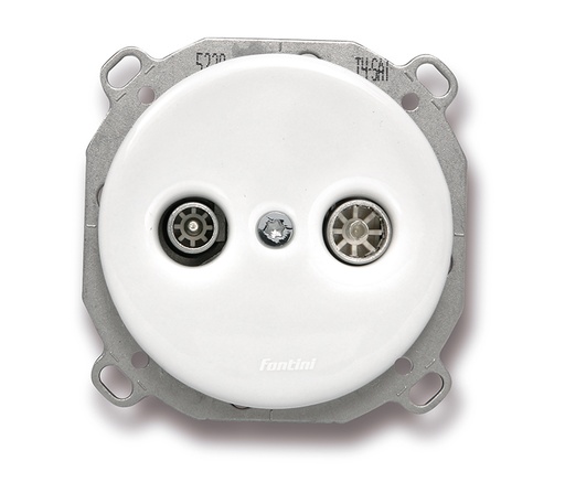 [34.712.17.2] DO installation encastrée prise TV/SAT unique en porcelaine blanche