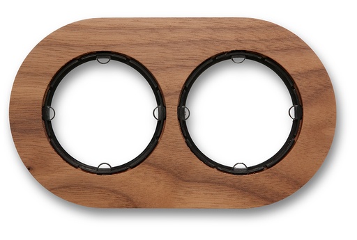 [34.802.82.2] DO inbouw afdekplaat 2 modules hout walnoot