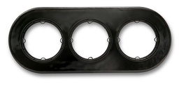 [34.803.27.2] DO installation encastrée plaque de finition 3 modules en porcelaine noire