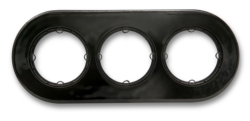 [34.803.27.2] DO installation encastrée plaque de finition 3 modules en porcelaine noire