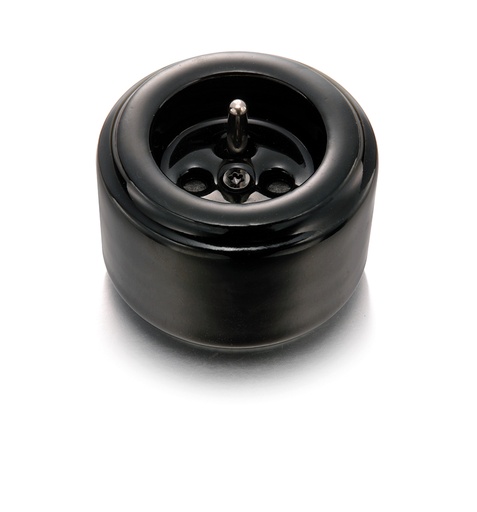 [33.208.27.2] DO opbouw stopcontact met pinaarding 16A/250V porselein zwart