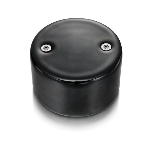 [33.656.01.2] DO installation en saillie couvercle aveugle en porcelaine noire, vis chromés