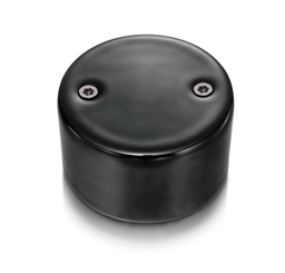 [33.656.02.2] DO installation en saillie couvercle aveugle en porcelaine noire, vis nickelés noir