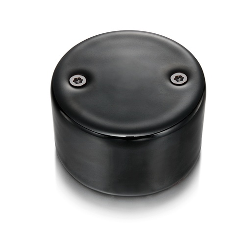 [33.656.02.2] DO installation en saillie couvercle aveugle en porcelaine noire, vis nickelés noir