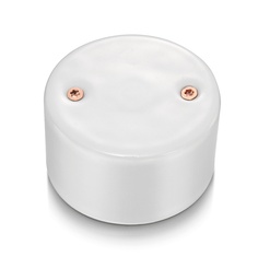 [33.656.13.2] DO installation en saillie couvercle aveugle en porcelaine blanche, vis cuivrés