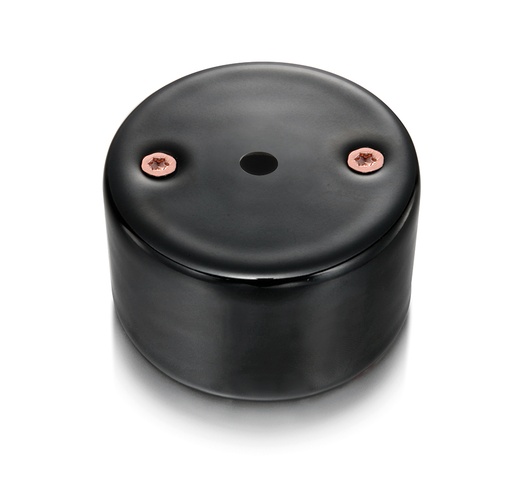 [33.927.03.2] DO surface installation cable outlet porcelain black, screws copper