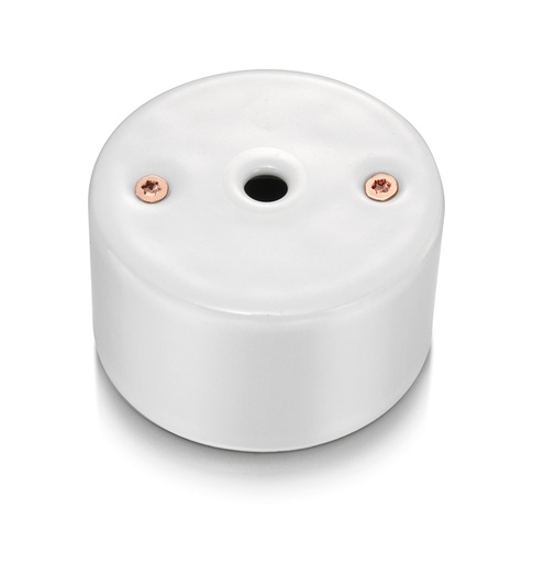 [33.927.13.2] DO surface installation cable outlet porcelain white, screws copper