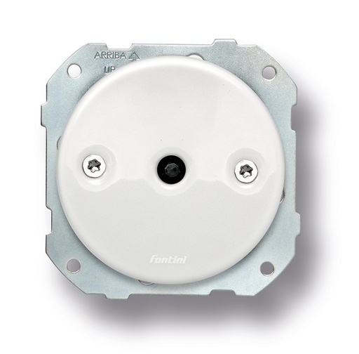 [34.302.11.1] DO installation encastrée double commutateur 10A/250V en porcelaine blanche, vis chromés