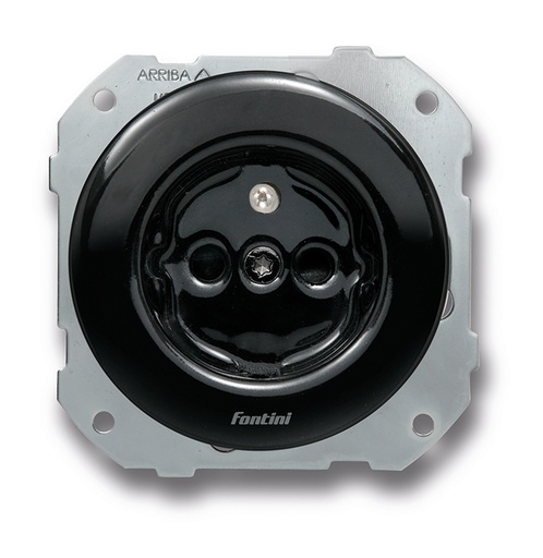 [34.208.27.2] DO Low (inbouw) stopcontact met pinaarding 16A/250V porselein zwart