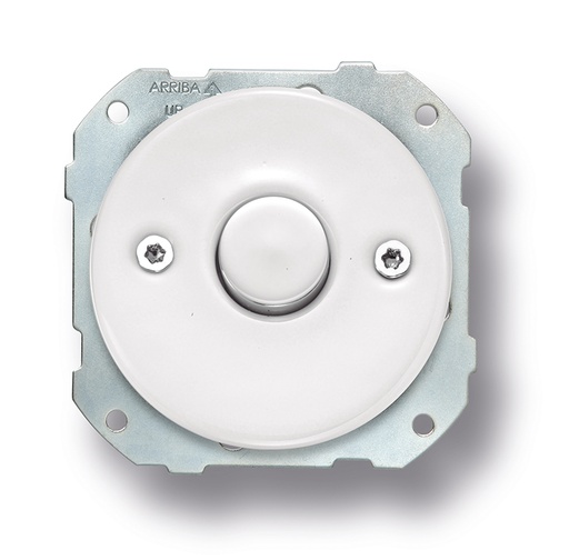 [34.310.11.2] DO fitting installation push button 10A/250V AC - 24V DC 10A/250V porcelain white, screws chrome