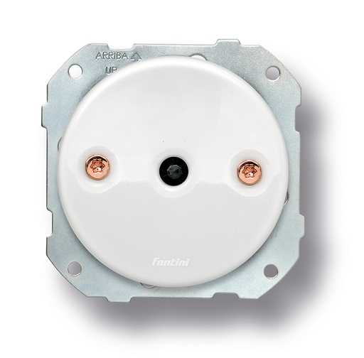 [34.342.13.1] DO installation encastrée mécanisme pour volets roulants 10A/250V en porcelaine blanche, vis cuivrés