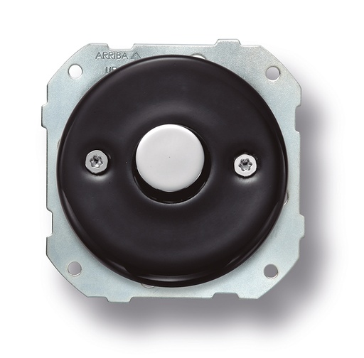[34.3A9.01.2] DO inbouw dimmerschakelaar voor LED 1-120W, gloeilampen en halogeen 10-300W, transfo 10-300W porselein zwart, knop en schroeven chroom