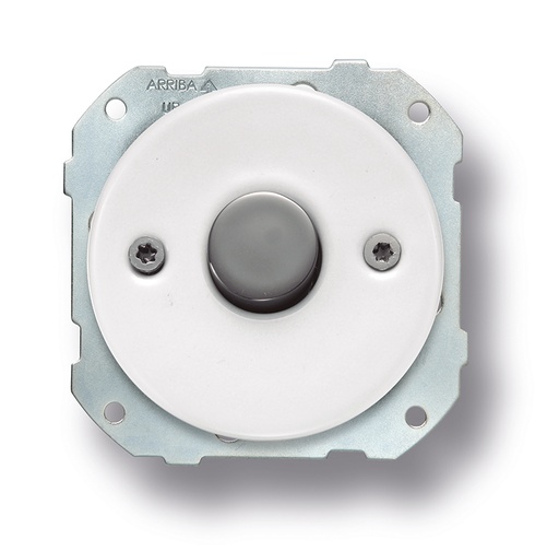 [34.3E7.12.2] DO inbouw dimmerschakelaar 0-10V/1-10V max.20mA porselein wit, knop en schroeven zwart vernikkeld