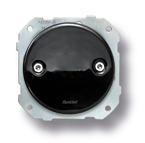 [34.656.01.2] DO inbouw blindplaat porselein zwart, knop en schroeven chroom