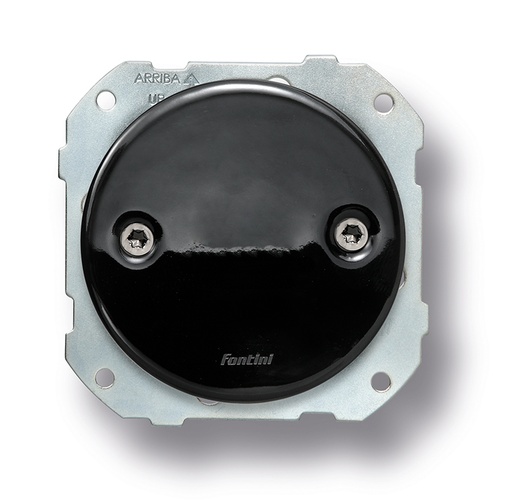 [34.656.02.2] DO fitting installation blind cover porcelain black, button and screws nickel