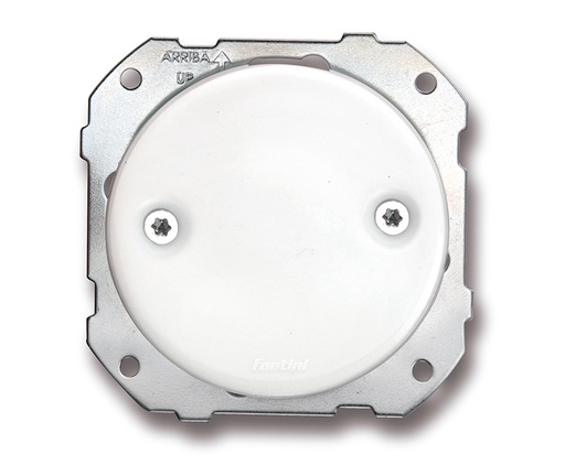 [34.656.11.2] DO installation encastrée couvercle aveugle en porcelaine blanche, bouton et vis chromés