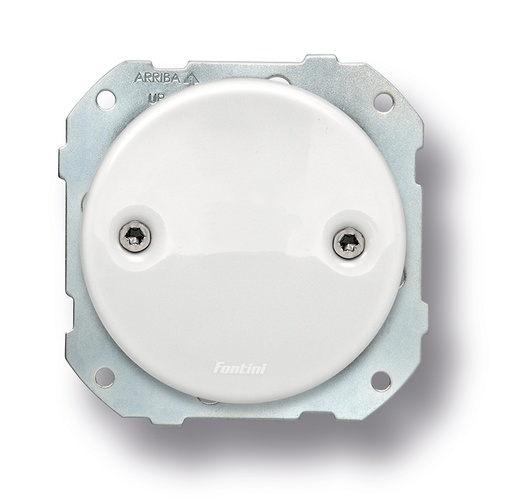 [34.656.12.2] DO installation encastrée couvercle aveugle en porcelaine blanche, bouton et vis nickelés noir