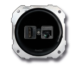 [34.728.27.2] DO fitting installation double socket HDMI + RJ45 CAT6 porcelain black