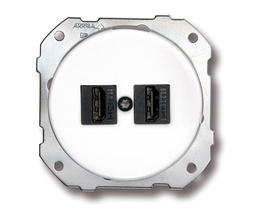 [34.726.17.2] DO fitting installation double socket HDMI porcelain white