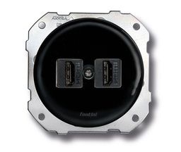 [34.726.27.2] DO fitting installation double socket HDMI porcelain black