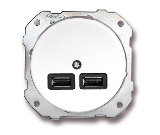[34.765.17.2] DO inbouw dubbele USB-lader 5V 2,6A porselein wit