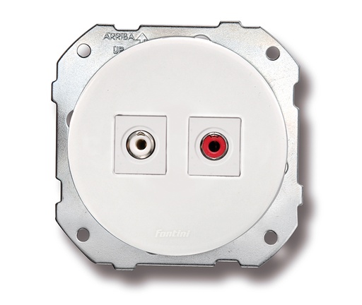 [34.907.17.2] DO installation encastrée prise RCA audio en porcelaine blanche