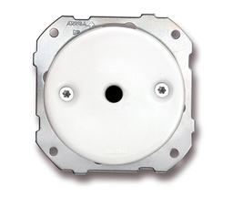 [34.927.11.2] DO inbouw kabeluitgang diameter 8mm porselein wit, schroeven chroom