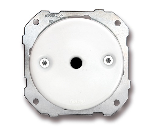 [34.927.11.2] DO inbouw kabeluitgang diameter 8mm porselein wit, schroeven chroom
