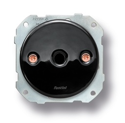 [34.927.03.2] DO inbouw kabeluitgang diameter 8mm porselein zwart, schroeven koper