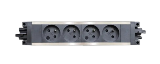 [SB4A] Stekkerdoos 4x │ FR/B alu │ steekbare connector