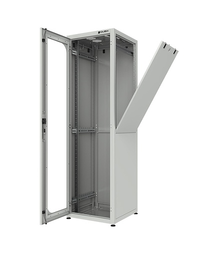 [19-LR-42-8080-GB/G] Datacenter rack | 800x800x2000 | 42U | glazen voordeur en blinde achterdeur | grijs