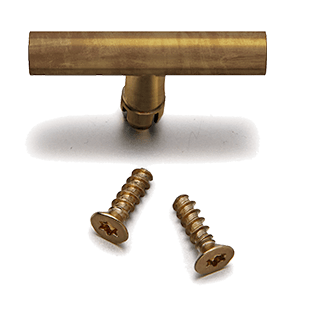 [33.967.83.7] DO opbouw vlinderknop met schroeven verouderde messing 5 stuks