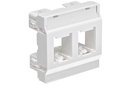 [FRN 832240] Montageplaat 45x45, 2x1-poort Cat.6A, pure white (RAL 9010)