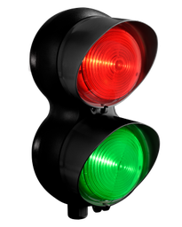 [VL219] LED verkeerslicht │ 12-24V DC │ rood/groen │ zwarte behuizing │ kleurloze lenzen │ ø 92mm