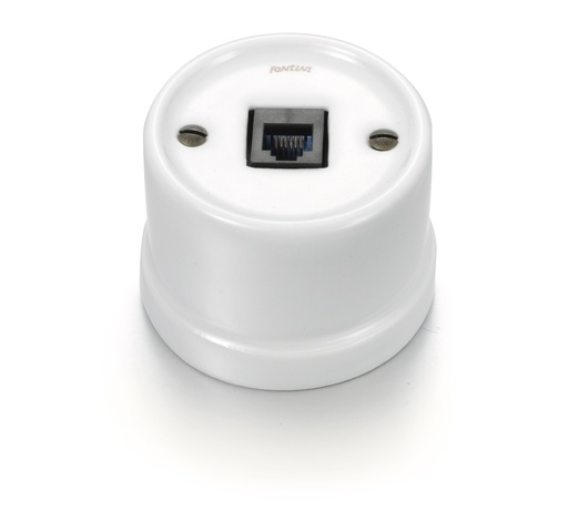 [30.702.17.5] Garby simple prise RJ45 Cat6 UTP porcelaine blanc sans passe-câble