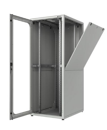 [19-SR-42-80100-GB/G] Datacenter rack | 800x1000x2000 | 42U | glazen voordeur en blinde achterdeur | grijs